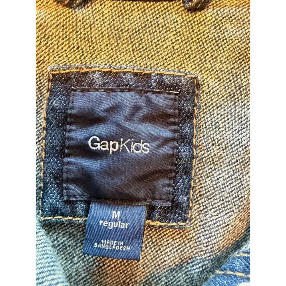 GapKids Denim Jacket Size M Blue Jean Trucker Jacket Unisex Boys Girls Classic